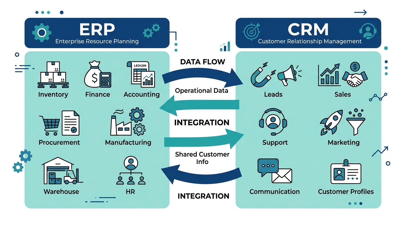 Difference between ERP and CRM software