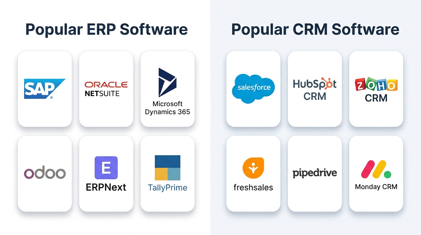 Popular ERP and CRM software